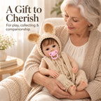 TOLIKE 18-Inch Reborn Baby Doll with Blue Eyes & Knit Bunny Outfit