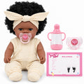 TOLIKE 14-Inch Reborn Baby Doll with Curly Hair & Accessories