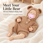 TOLIKE 18-Inch Sleeping Reborn Baby Doll in Knit Bear Outfit