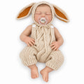 TOLIKE 18-Inch Sleeping Reborn Baby Doll in Floppy-Ear Bunny Outfit