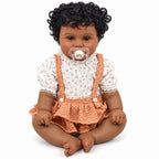 TOLIKE 20-Inch Reborn Baby Doll with Curly Hair & Peach Outfit