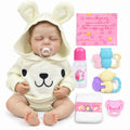TOLIKE 18-Inch Sleeping Reborn Baby Doll in Bunny Hooded Romper