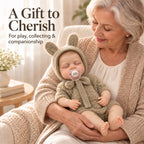 TOLIKE 18-Inch Sleeping Reborn Baby Doll in Fuzzy Knit Bunny Outfit
