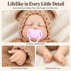 TOLIKE 18-Inch Sleeping Reborn Baby Doll in Knit Bear Outfit
