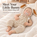 TOLIKE 18-Inch Sleeping Reborn Baby Doll in Floppy-Ear Bunny Outfit