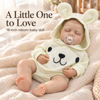TOLIKE 18-Inch Sleeping Reborn Baby Doll in Bunny Hooded Romper