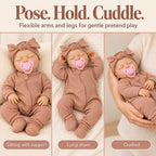 TOLIKE 18-Inch Sleeping Reborn Baby Doll in Pink Sleeper & Bow