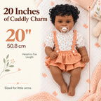 TOLIKE 20-Inch Reborn Baby Doll with Curly Hair & Peach Outfit