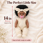 TOLIKE 14-Inch Reborn Baby Doll with Curly Hair & Accessories