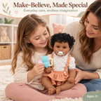 TOLIKE 20-Inch Reborn Baby Doll with Curly Hair & Peach Outfit