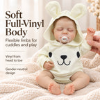 TOLIKE 18-Inch Sleeping Reborn Baby Doll in Bunny Hooded Romper
