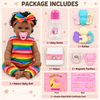TOLIKE 20-Inch Reborn Baby Doll with Rainbow Outfit & Bow