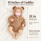 TOLIKE 18-Inch Sleeping Reborn Baby Doll in Knit Bear Outfit