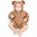 TOLIKE 18-Inch Sleeping Reborn Baby Doll in Knit Bear Outfit