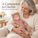 TOLIKE 18-Inch Sleeping Reborn Baby Doll in Pink Sleeper & Bow