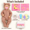 TOLIKE 18-Inch Sleeping Reborn Baby Doll in Pink Sleeper & Bow
