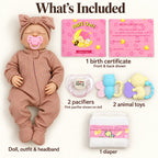 TOLIKE 18-Inch Sleeping Reborn Baby Doll in Pink Sleeper & Bow
