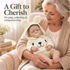 TOLIKE 18-Inch Sleeping Reborn Baby Doll in Bunny Hooded Romper