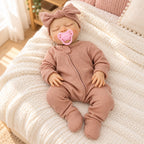TOLIKE 18-Inch Sleeping Reborn Baby Doll in Pink Sleeper & Bow