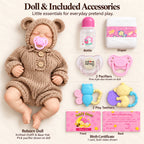 TOLIKE 18-Inch Sleeping Reborn Baby Doll in Knit Bear Outfit